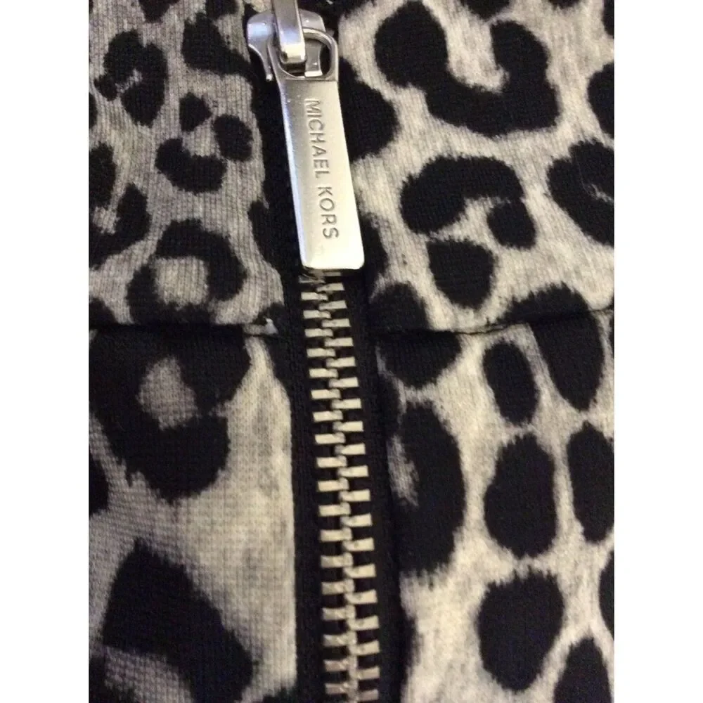 Michael Kors Leopard Print Stretch Skirt Womens Small S Animal VNC